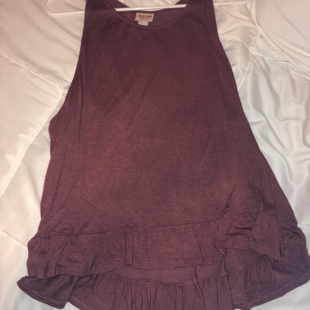 burgundy tank top